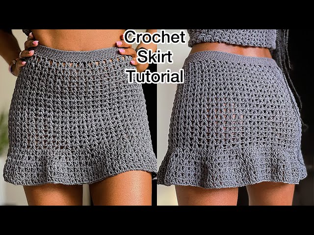 Crochet Ruffle Summer Skirt / V-Stitch #crochet #crochettutorial #crochetskirt