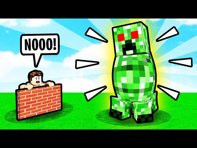 can i SURVIVE THE GIANT CREEPER in Build to Survive? - Roblox