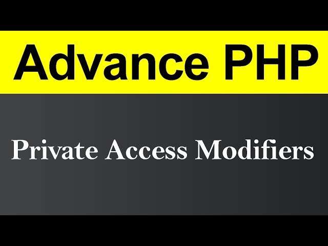 Private Access Modifier in PHP (Hindi)