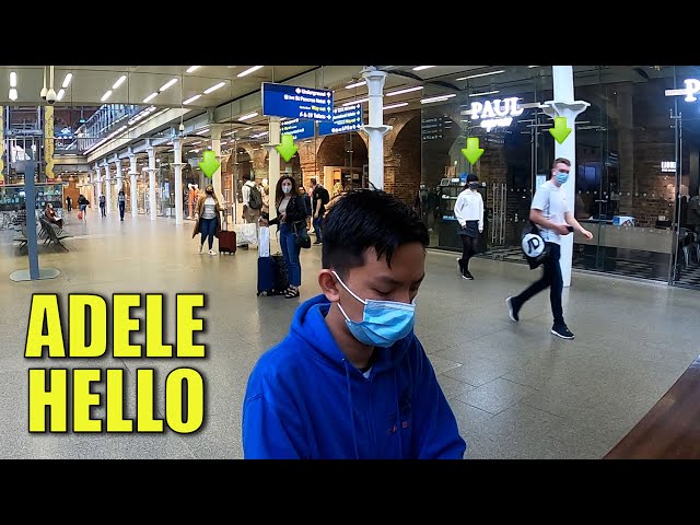 I Played Adele Hello on a Quiet Train Station Piano | Cole Lam 14 Years Old