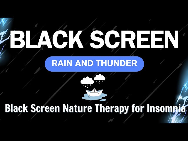 Natural RAIN AND THUNDER Sounds - BLACK SCREEN | Effective treatment for insomnia and stress relief