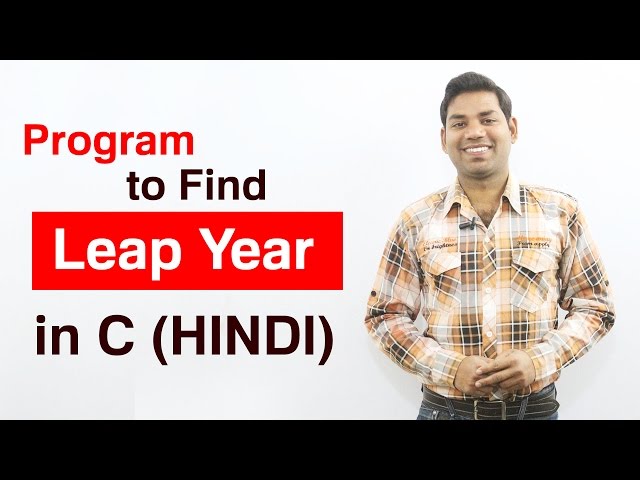 Program to Check Leap Year in C (HINDI/URDU)