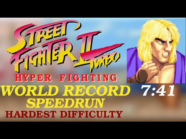 KEN Speedrun NEW World Record Hardest Difficulty 7:41 - Street Fighter II Turbo - Hyper Fighting
