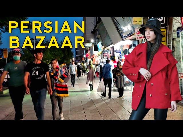 IRAN - Walking Street In Shiraz Bazaar 2022 Walking Tour NightLife بازار ایرنی : تجهیزات کوهنوردی