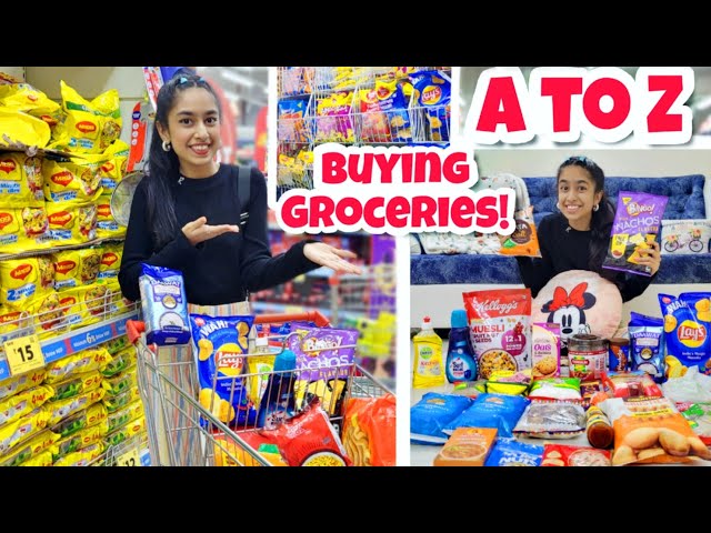 Buying A to Z Letter Groceries!!!💕😱🛍 | Riya's Amazing World