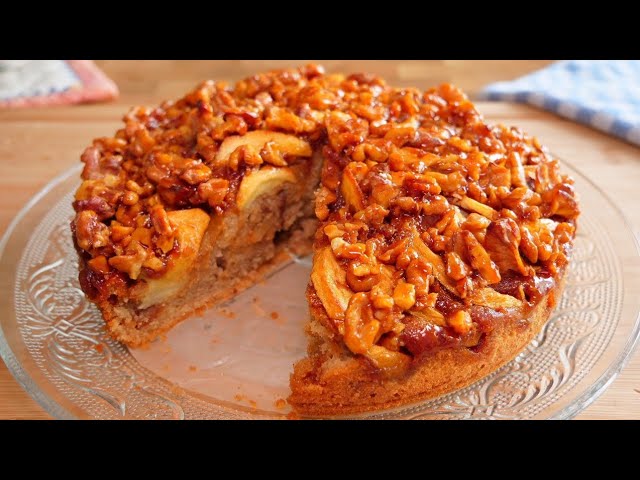 Juicy apple walnut cake in 10 minutes | From 4 apples🍎! So easy & delicious!!
