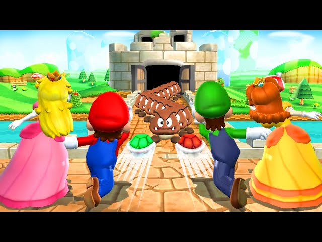 Mario Party 9 - Minigames - Mario vs Luigi vs Peach vs Daisy (Goomba Bowling)