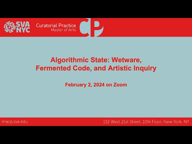 The Algorithmic State: Wetware, Fermented Code and Artistic Inquiry