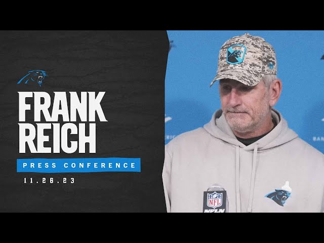 Frank Reich speaks to the media after the Titans game