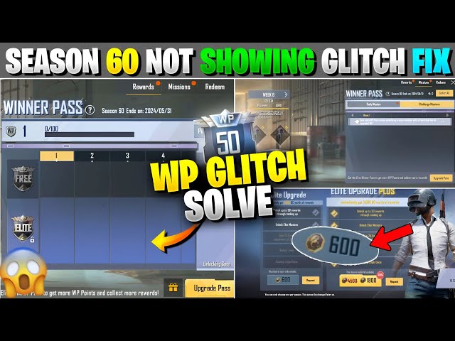 600 Bc 😤 Winner Pass Season 60 Glitch Fix 😍 | Wp Not Showing Problem Solve In Pubg Mobile Lite |