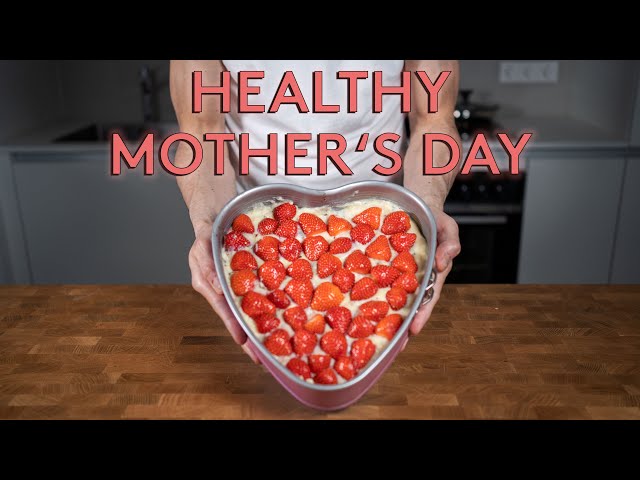 Healthy Strawberry Vanilla Cake for Mother's Day | Low Calorie Dessert Recipe