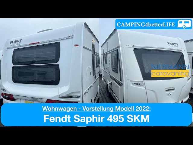 Camping Vorstellung Wohnwagen: Fendt Saphir 495 SKM - Modell 2022, Familienwohnwagen mit Stockbetten