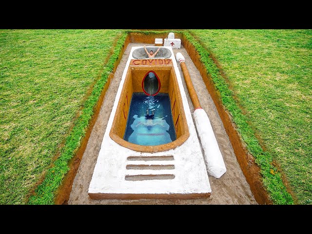 Build A Long Underground Slide With Swimming Pool Shaped Like Covid 19 Test Kit