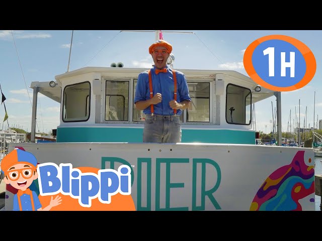 Blippi Boards a Boat | Classic Blippi Adventures | Vehicle Videos for Kids | Moonbug Kids