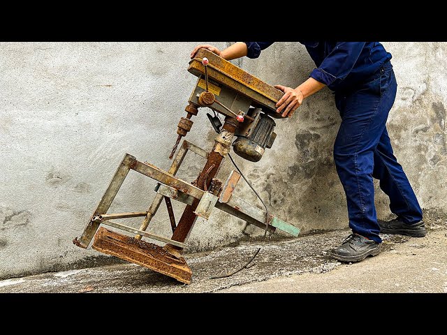 Repair And Restore An Old Bench Drill That Was Very Rusty // Top Skills Of Young Mechanics