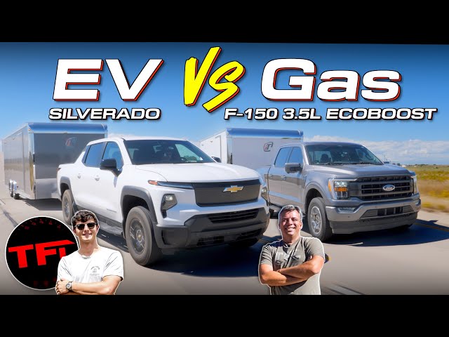 You'll Be SHOCKED How Far a Chevy Silverado EV Can Tow vs a Gas Ford F-150!