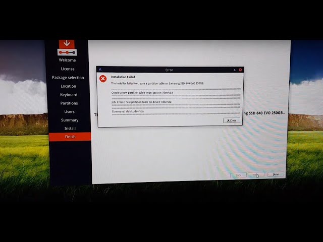 ArcoLinux : 1239 Fix for installation failed calamares - ArcoLinux installer- use gparted to fix it