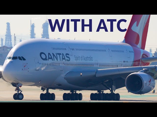 QANTAS A380 Maintenance Flight LAX to Abu Dhabi(AUH) | (With ATC Communications)