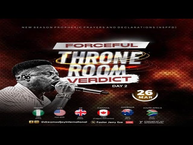 FORCEFUL THRONE ROOM VERDICT 2 [THE KING OF KINGS HAS RULED IN MY FAVOUR] | NSPPD | 26TH MARCH 2024