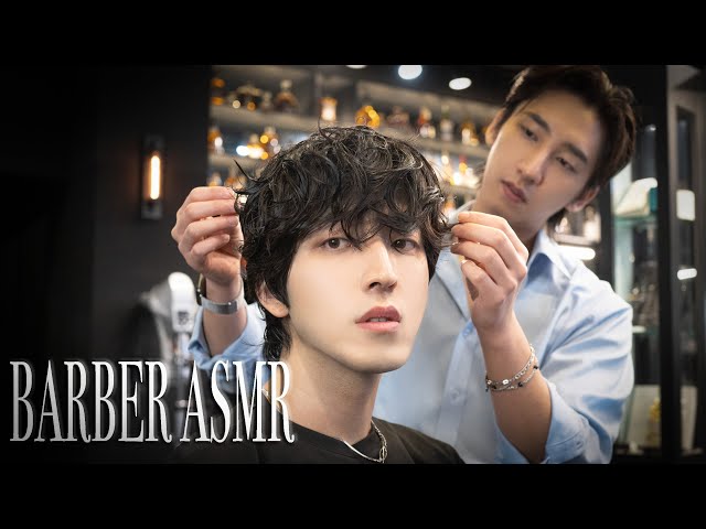 ASMR BARBER💈- What face shape does the male hippie perm look good on? l 남자 히피펌은 어떤 얼굴형에 잘어울릴까?