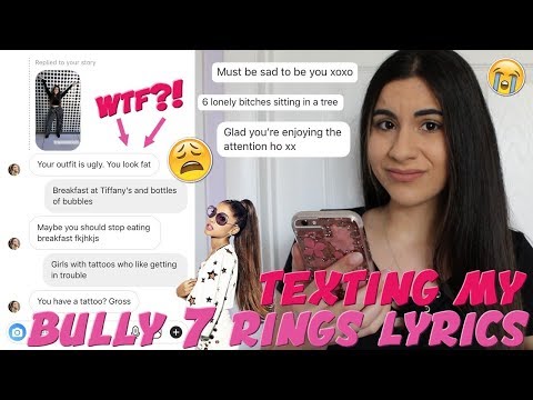 Texting My Bully "7 Rings" Ariana Grande Lyrics (savage af!) | Just Sharon