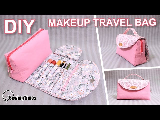 DIY MAKEUP TRAVEL BAG 파우치만들기 | Brush Roll Case | All In One Cosmetic Bag [sewingtimes]