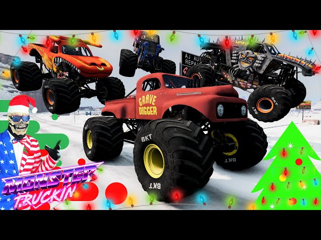 Monster Jam INSANE Racing, Freestyle and High Speed Jumps #5 | BeamNG Drive | Grave Digger
