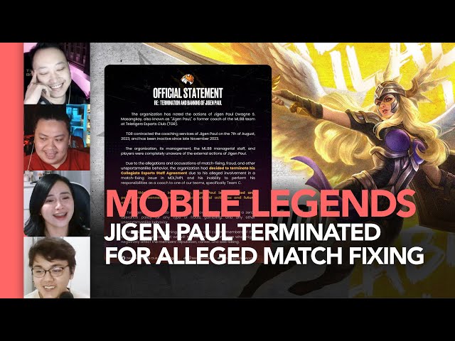 Teletigers Esports Club Terminates Jigen Paul due to the Match-fixing allegations (Part 2)