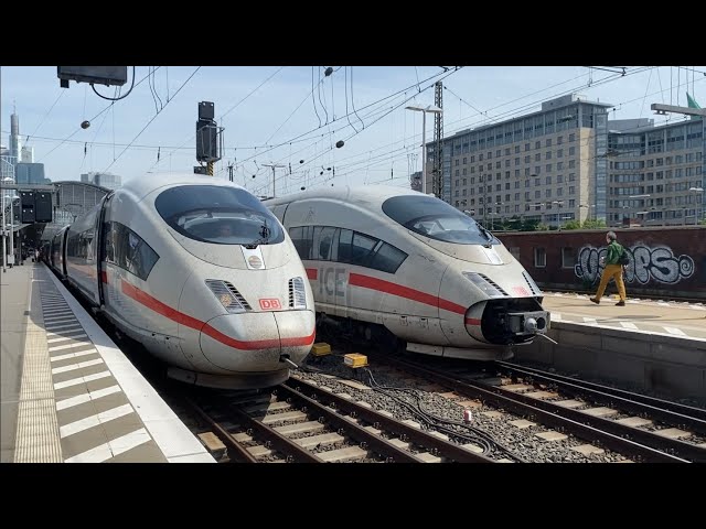 Trains in Frankfurt am Main Hbf (Germany, Hessen)