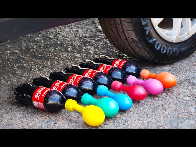 Experiment: Car vs Coke and Mentos with Balloons