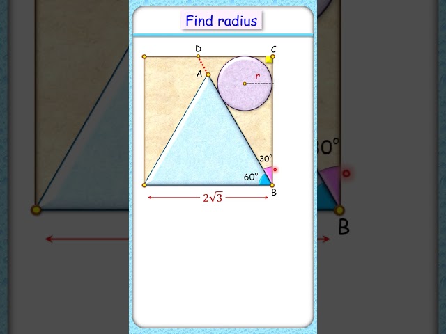 151) Find radius of circle  #maths #olympiad #geometry #circle  #education #mathematics  #exam
