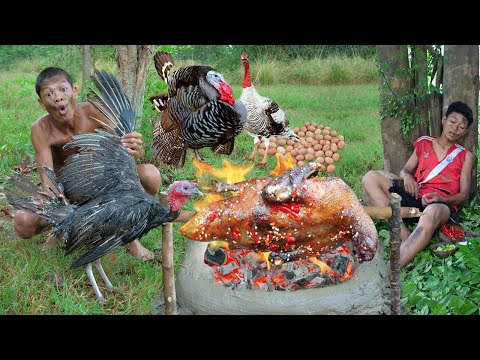 Turkey chicken, cooking recipes lifestyle  Primitive technology
