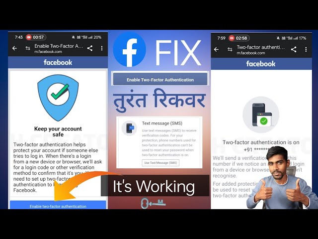 Keep your Account Safe Facebook 2024 | How to fix Enable Two Factor Authentication Facebook Problem