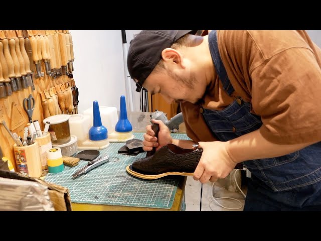 Japanese shoe repair craftsman! The process of replacing all the soles of 50-year-old shoes