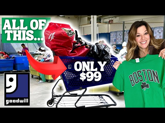 I bought 59 items for under $100! Thrift with me at the Goodwill Outlet in Boston! HUGE Bins HAUL!