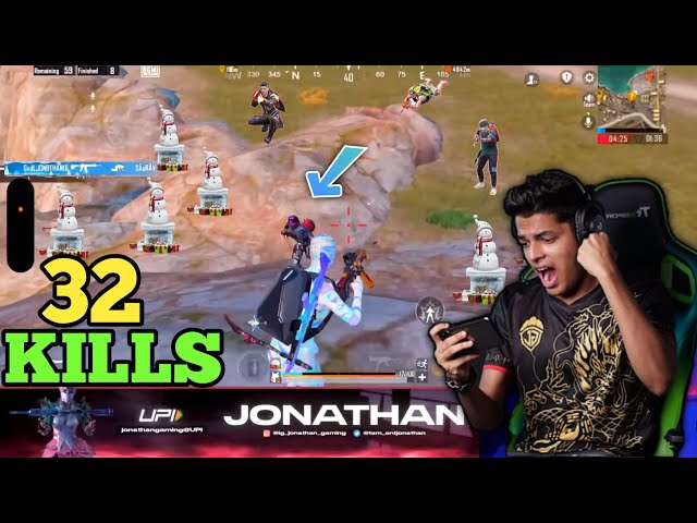 32 KILLS | Jonathan Gaming Incredible Hacker Like Gameplay | Hacker Or Wott #jonathangaming #bgmi