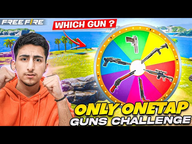 OneTap Guns Challenge In Only Wheel🤣😍- Free Fire India
