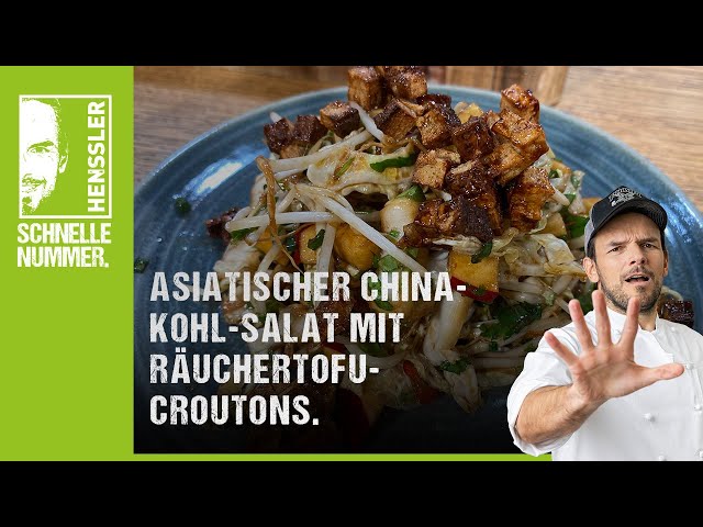 Schnelles Asiatischer Chinakohl-Salat mit Räuchertofu-Croûtons Rezept von Steffen Henssler