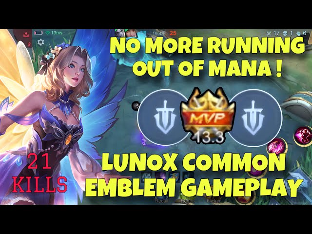 THE POWER OF COMMON EMBLEM ON LUNOX! CRAZY DAMAGE AND NO MORE RUNNING OUT OF MANA! LUNOX GAMEPLAY
