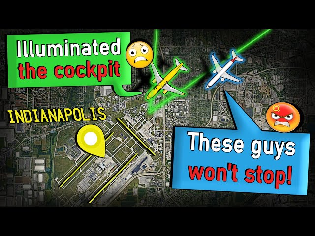 MULTIPLE GREEN LASER STRIKES on Airplanes at Indianapolis!