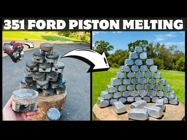 351 Ford Cleveland Piston Melt Down - Bulk Bars - ASMR Metal Melting - Trash To Treasure - BigStackD