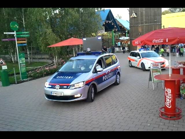 Polizeiwagenparade im Ravensburger Spieleland