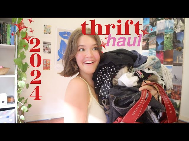 the best try-on thrift haul!! new closet for 2024! 🍒