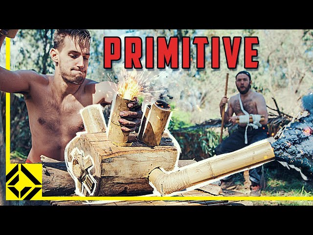 3 Days Building a Working Wooden Engine (Primitive Style)