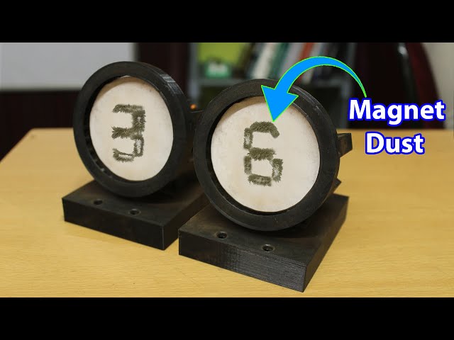 magnetic display making for clocks using black iron powder @roboticskanti