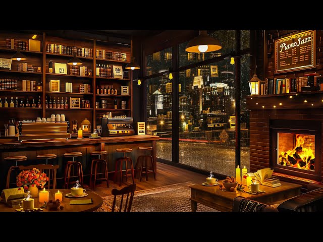 Cozy Coffee Shop Ambience & Smooth Piano Jazz Music ☕ Relaxing Jazz Background Music for Work, Study