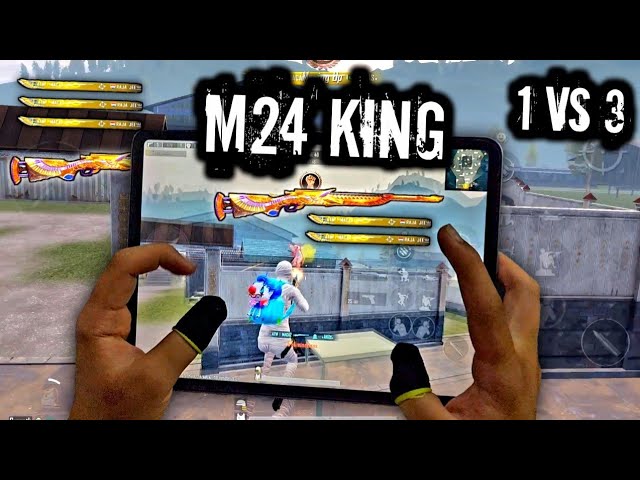 KING OF M24 - 1 VS 3 CHALLENGE WITH EMULATOR PLAYERS | IPAD PRO PUBG 6-FINGERS CLAW HANDCAM GAMEPLAY
