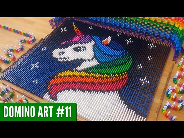 RAINBOW UNICORN MADE FROM 5,500 DOMINOES | Domino Art #11