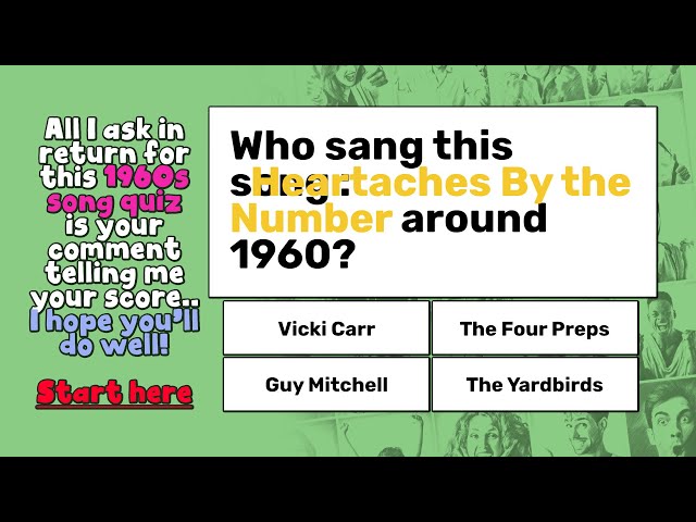 Quiz : Do you remember the 1960s songs?