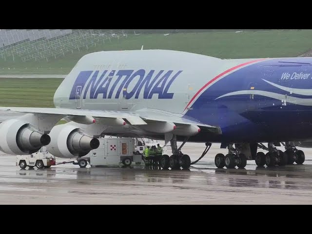 RUNWAY SPRAY ACTION plus NATIONAL 747 Departure Live ✈️ Birmingham Airport BHX #liveairport